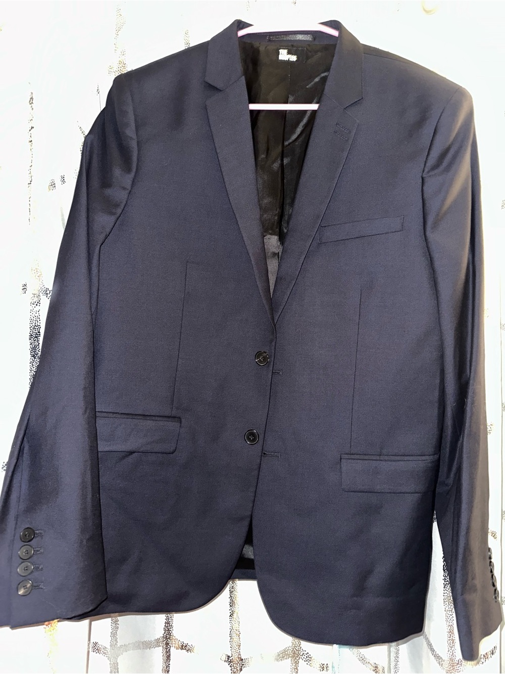 The Kooples Mens Vestiaire Fitted Wool-Blend Blazer Navy Blue - NWT EU50 / US L